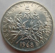 1685r - Francja 5 franków, 1968 ag