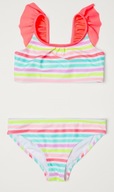 H&M strój kąpielowy bikini 134/140 paseczki pastel