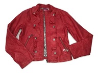 Červená bunda z detskej ekokože 140-150