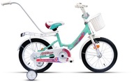 Rower Dziecięcy dla Dziewczynki Rowerek 16 GRATIS koszyk i prowadnik