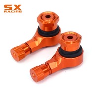 Motorcycle CNC Universal Orange 2PCS Rim Wheel Valve Stems Tire Tyre Cap