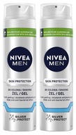 Żel do golenia NIVEA MEN Silver Protect 2 x 200ml