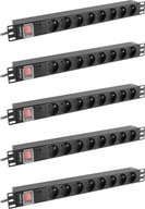 Listwa zasilająca Lanberg Rack PDU 19" 2m 8 gniazd czarny x5