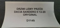 door left front DACIA SANDERO II 12-20 original