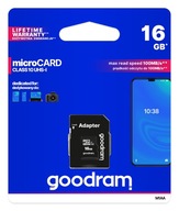 KARTA PAMIĘCI MICRO SD 16 GB GOODRAM CL 10 ADAPTER