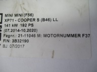 engine motor MINI F56 F57 2,0IT B46A20A complete