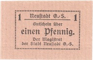 Banknot, Niemcy, Neustadt Stadt, 1 Pfennig, valeur
