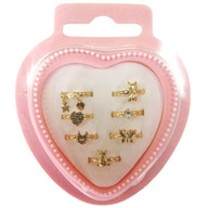 PRSTENE PRE DIEVČATKO, SADA 7 PRSTEŇOV, ŠPERKY PRE DETI