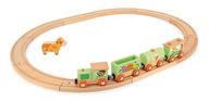 Pociąg drewniany z torami Farma Story - pojazdy dla dzieci 3 lata+, Janod