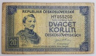 20 koron 1945 Czechosłowacja seria HY