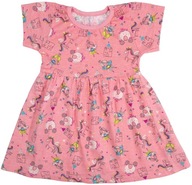 Sukienka dziewczynka BABY różowa jednorożce 74, 6-9 m-cy