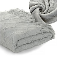 Akrylová deka AKRYLOVÁ teplá so strapcami pléd prehoz na posteľ pletený