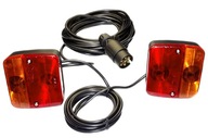 Zestaw tylnych lamp na magnes do przyczepy wtyczka 7-pin kabel 7,5m + 2,5m