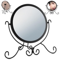 Kozmetické zrkadlo čierne kov stojace make-up