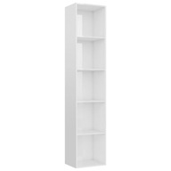 vidaXL Regál na knihy, vysoký lesk, biely, 40x30x189 cm