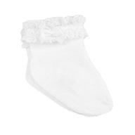 Biele ponožky na krst k topánke 11 cm a 12 cm