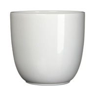 TUSCA prosta osłonka ceramiczna ⌀ 17 cm - biała błyszcząca