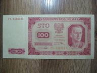 BANKNOT NBP PRL 100 ZŁOTYCH 1948 ROK SERIA FL