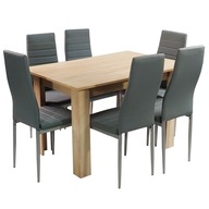 Zestaw stół Sonoma 6 szarych krzeseł tapicerowane