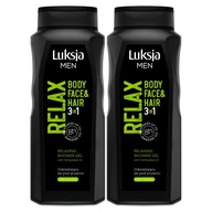 LUKSJA RELAX ŻEL POD PRYSZNIC MĘSKI ZESTAW 2X500ML