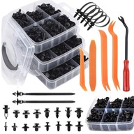 AUTÓ RÖGZÍTŐ KLIPSZ KÉSZLET + SZERSZÁMOK 625DB KÁRPIT RÖGZÍTŐ SZETT