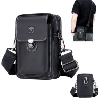 BŐR VESE VINTAGE ÖVTÁSKA TELEFON TÁSKA FÉRFIAKNAK, NŐKNEK