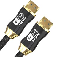 Kabel Przewód HDMI 2.1 Z OPLOTEM 8K 60HZ 48Gbps 5m