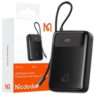 MCDODO POWERBANK 20000MAH Z WYŚWIETLACZEM 3X USB USB-C 22,5W + KABEL USB-C