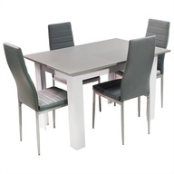 Zestaw stół Modern 120 GW 4 szare krzesła Nicea tapicerowane