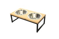 Podwójny stojak na miski dla psa loft Duży 1,8 l