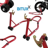Czerwony stojak do motoru BITUXX regulowany uniwersalny na tylne koło motor