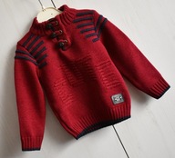 Sweterek 92 98 wełniany ciepły bluza sweter bordow