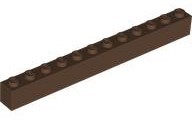 LEGO Klocek 1x12 6112 - Brązowy/Brown