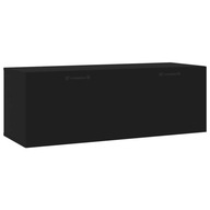 Szafka wisząca drewnopochodna, 2 szuflady, czarna, 100x36,5x35 cm
