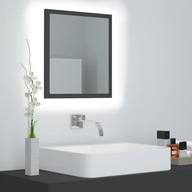 Kúpeľňové LED zrkadlo sivé 40x8,5x37cm drevotrieska