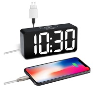 DIGITÁLIS ÉBRESZTŐÓRA LED RIASZTÓ EACHUI USB FEKETE