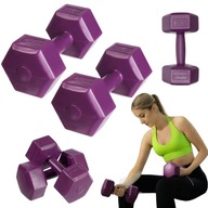 DrFit Činky závažia na fitness cvičenie šesťhranné sada 2x 3kg fialová