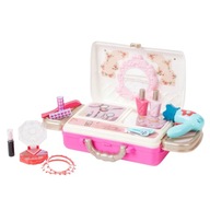 Kufrík Kozmetická taška v kabelke so zrkadielkom pre dievčatko s doplnkami