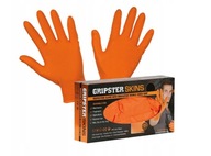 Rękawice rękawiczki NITRYLOWE bardzo mocne GO GRIP POMARANCZOWE 50 szt XL