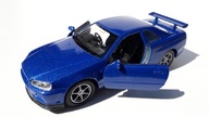 Nissan Skyline GT-R Niebieski Metalowy WELLY 1:34