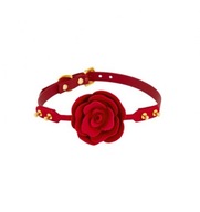 Silikonowy knebel w kształcie róży z czerwonymi paskami Zalo & Upko Ros