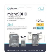 Karta pamięci Platinet 4w1 microSD 128GB + czytnik