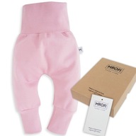 Legginsy niemowlęce basic różowe bawełna Mrofi 56