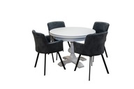 Zostava do obývačky: Okrúhly stôl + 4x velúrová stolička