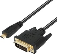 Kabel Adapter DVI-D DVI 24+1 PIN - Micro HDMI 1,8M