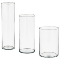 IKEA CYLINDER ZESTAW 3 WAZONÓW SZKLANYCH