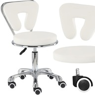 Kozmetická taburetka s operadlom stolička hoker lekárske sedlo mobilné