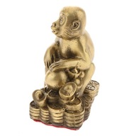 Chińskie pieniądze Feng Shui szczęście figurki zwierząt statua figurka małpa