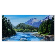 Obraz na plátne Hory les rieka príroda 100x50 cm