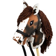 Hobby Horse Koń na kiju Skippi Tarantowaty biało-brązowy kantar i wodze